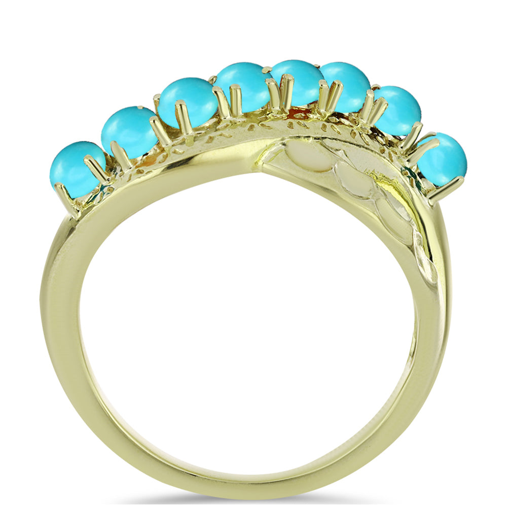 Pozlátený Strieborný Prsteň s so Sleeping Beauty Tyrkysom 2 