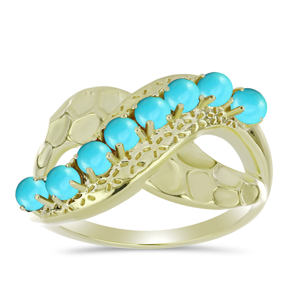 Pozlátený Strieborný Prsteň s so Sleeping Beauty Tyrkysom