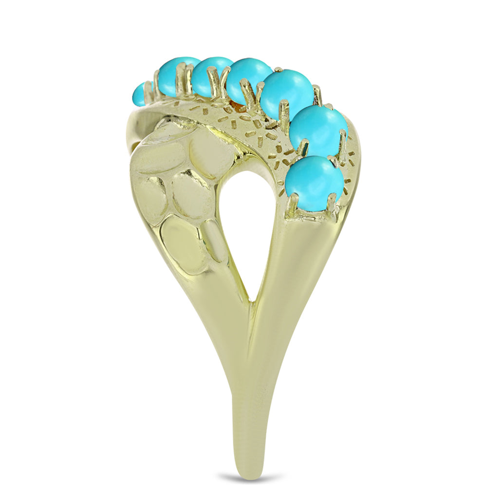 Pozlátený Strieborný Prsteň s so Sleeping Beauty Tyrkysom 4 