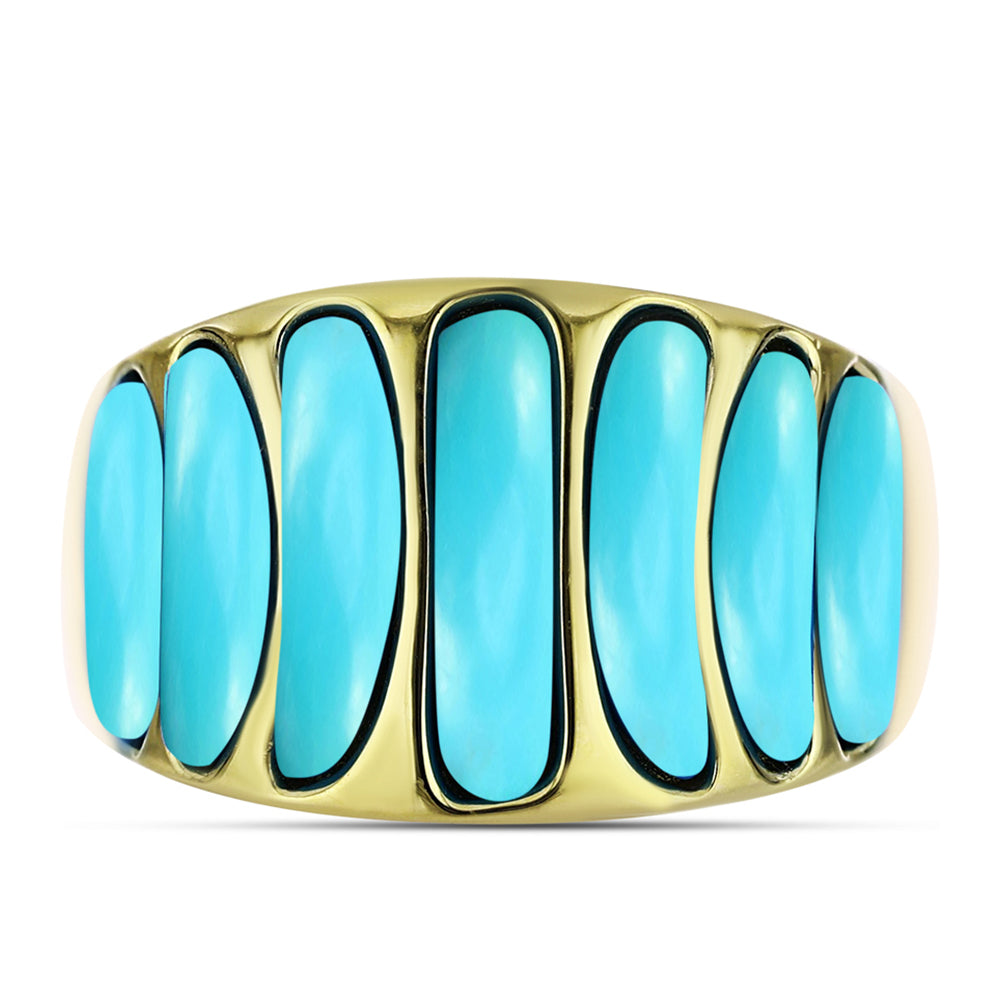 Pozlátený Strieborný Prsteň s so Sleeping Beauty Tyrkysom 1 