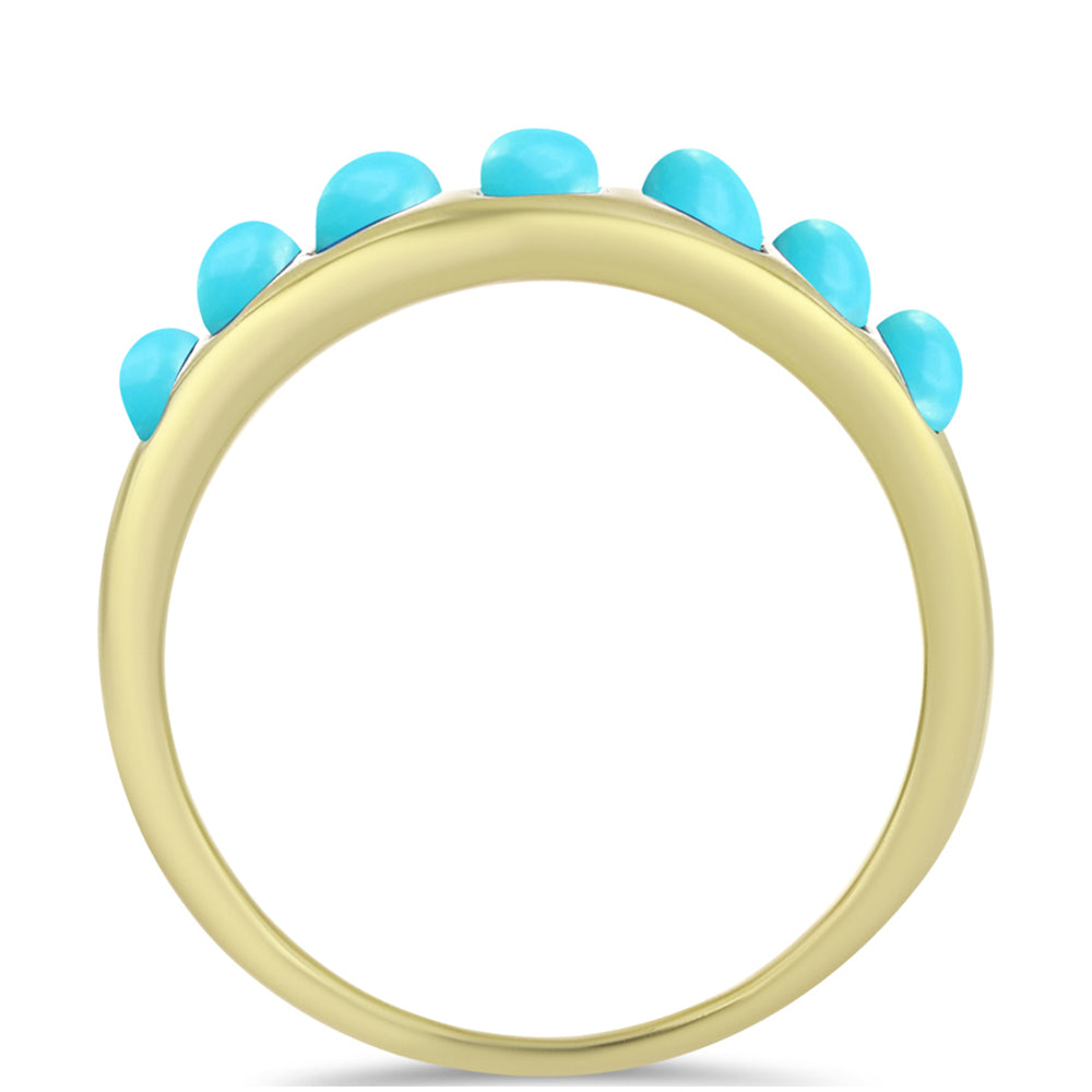 Pozlátený Strieborný Prsteň s so Sleeping Beauty Tyrkysom 2 