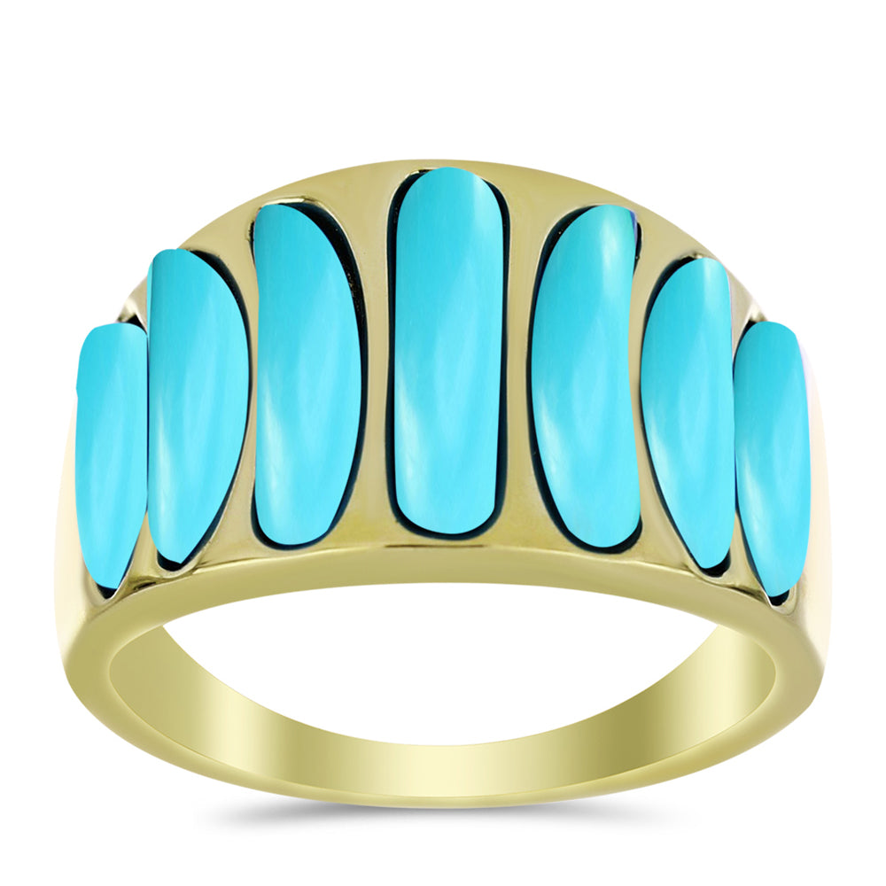 Pozlátený Strieborný Prsteň s so Sleeping Beauty Tyrkysom 3 