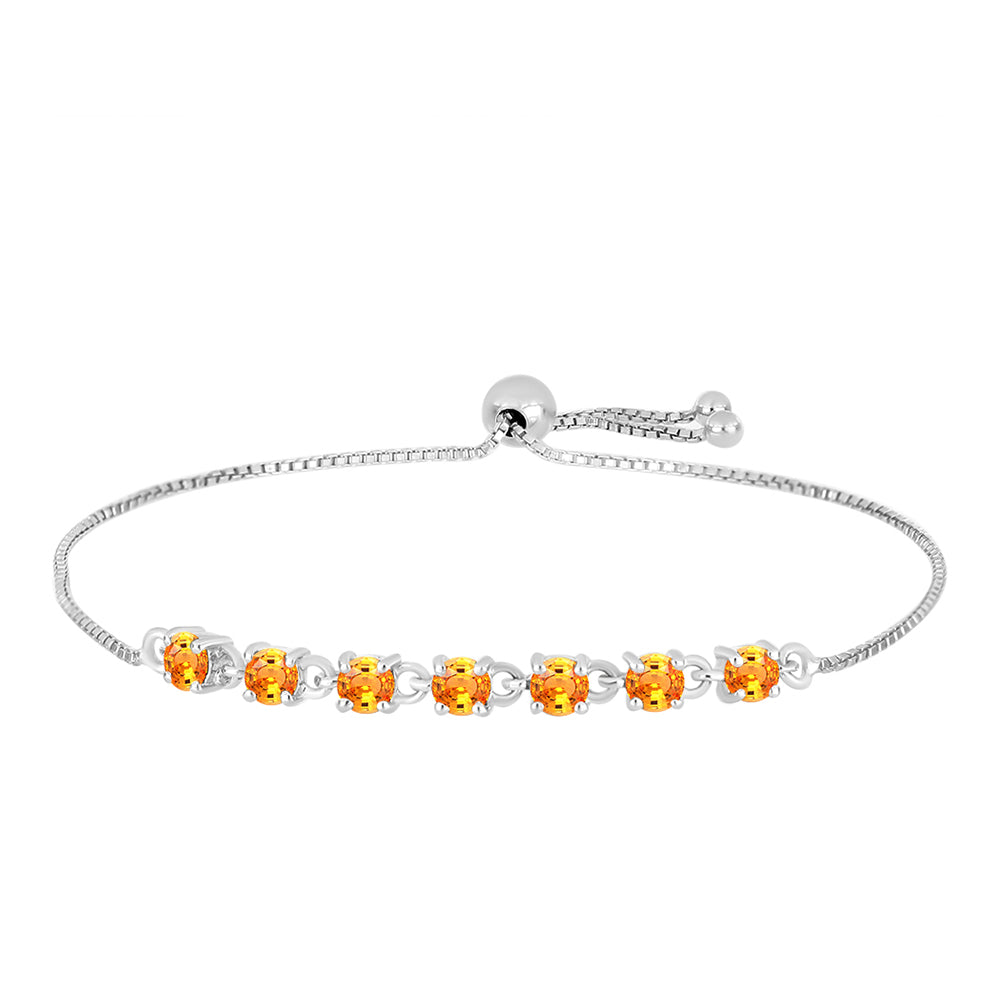 Strieborný Náramok s Padparadscha Zafírom 1 