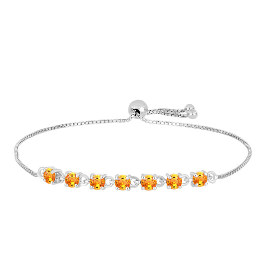 Strieborný Náramok s Padparadscha Zafírom