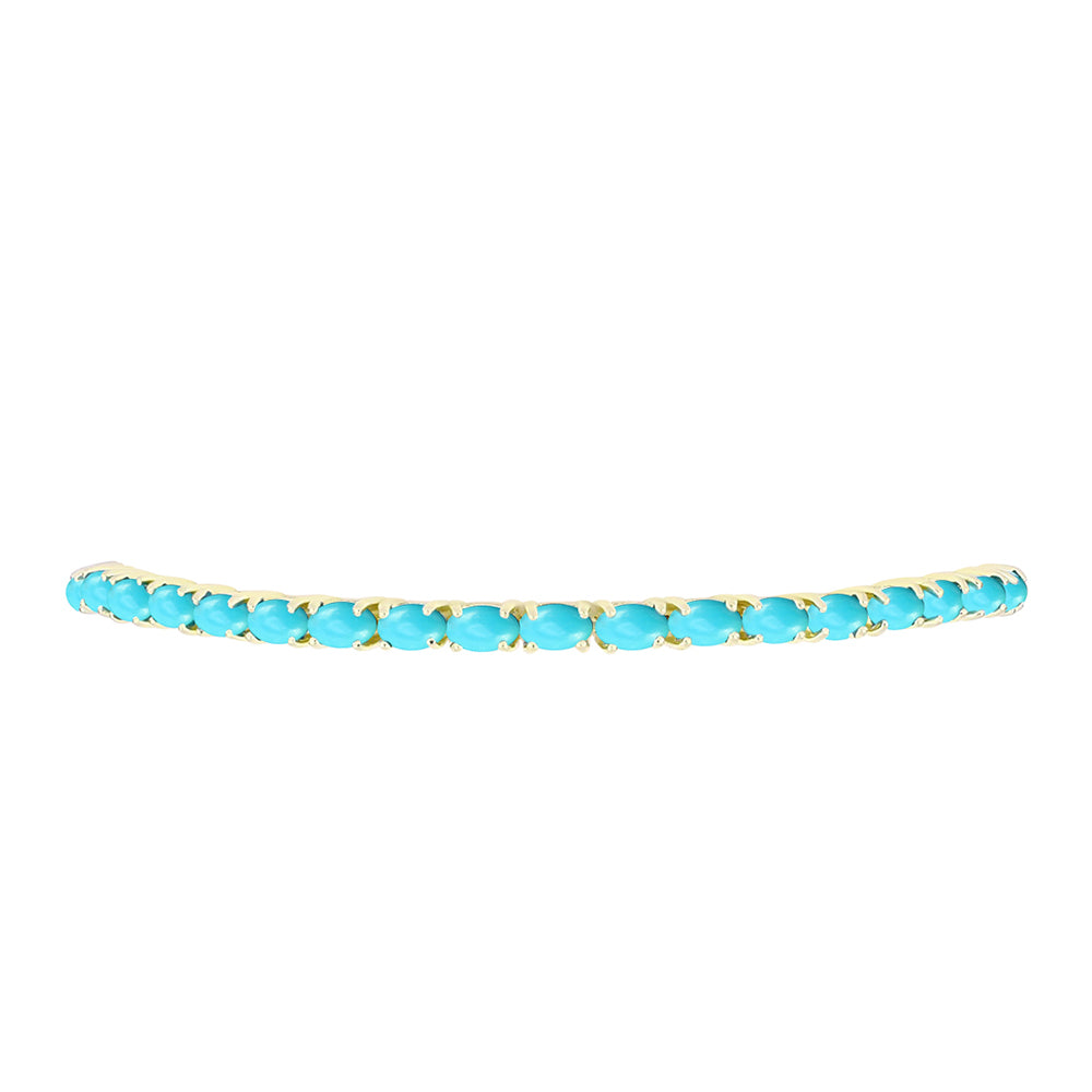 Pozlátený Strieborný Náramok s so Sleeping Beauty Tyrkysom 2 