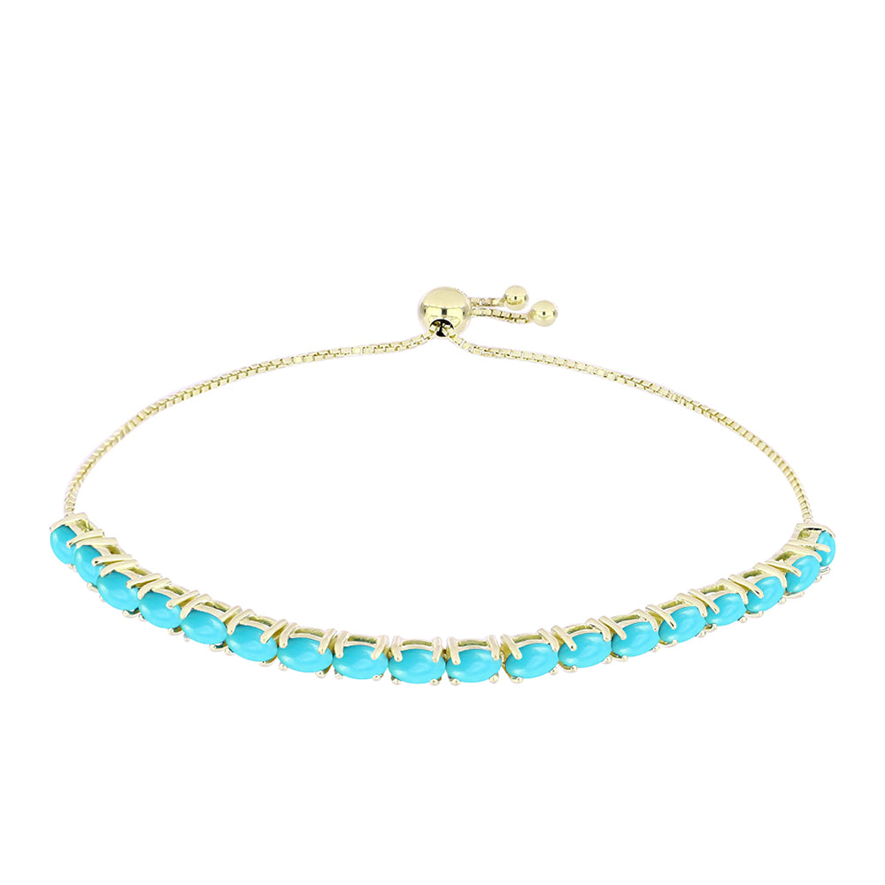 Pozlátený Strieborný Náramok s so Sleeping Beauty Tyrkysom 1 