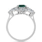 Strieborný Prsteň s Zelenkavý morsky modrý Moissanitom a Bielym Topásom