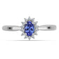 Strieborný Prsteň s AA Tanzanitom a Bielym Topásom