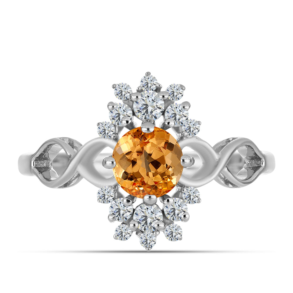 Strieborný Prsteň s "Cisárskym žltým" topazom a Bielym Topásom