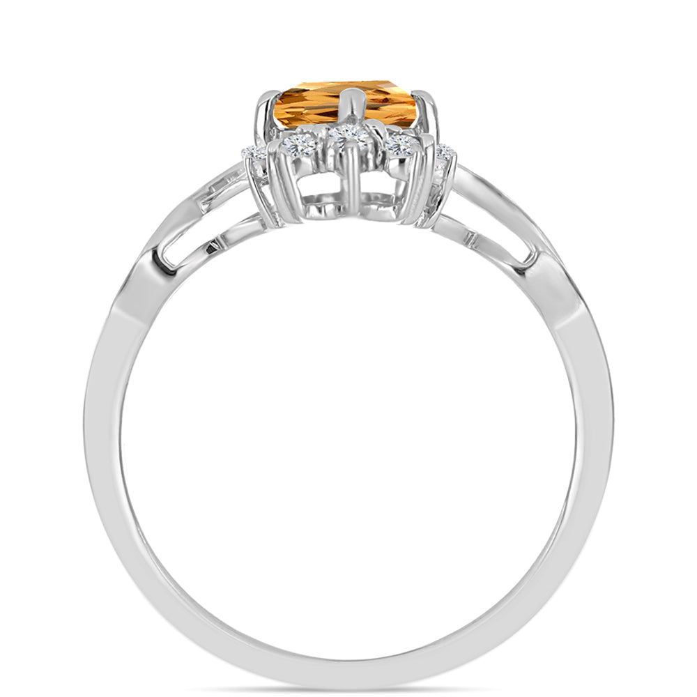 Strieborný Prsteň s "Cisárskym žltým" topazom a Bielym Topásom 2 