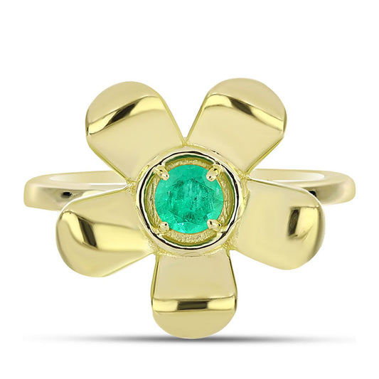 Pozlátený Strieborný Prsteň s Kolumbijským Smaragdom