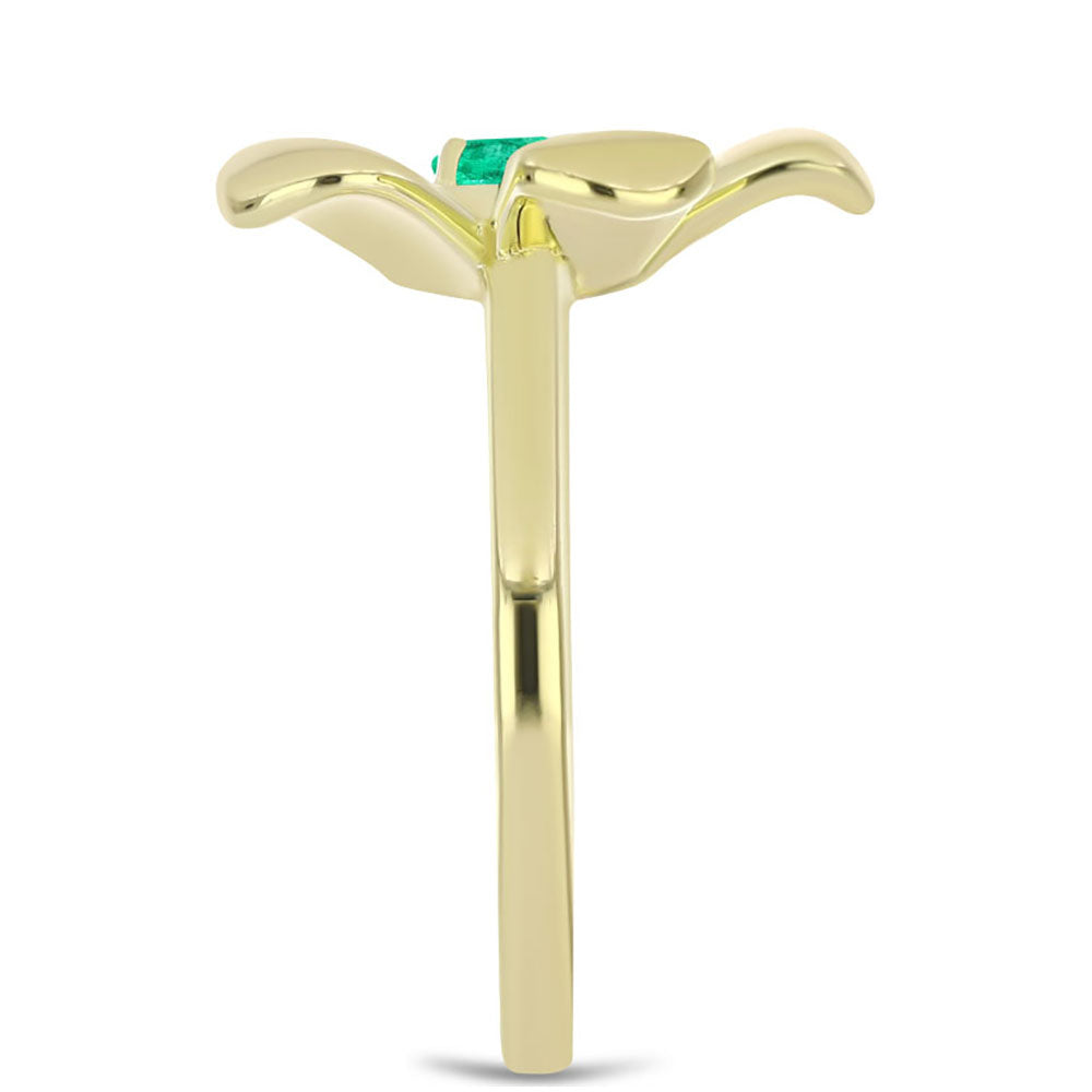 Pozlátený Strieborný Prsteň s Kolumbijským Smaragdom 4 