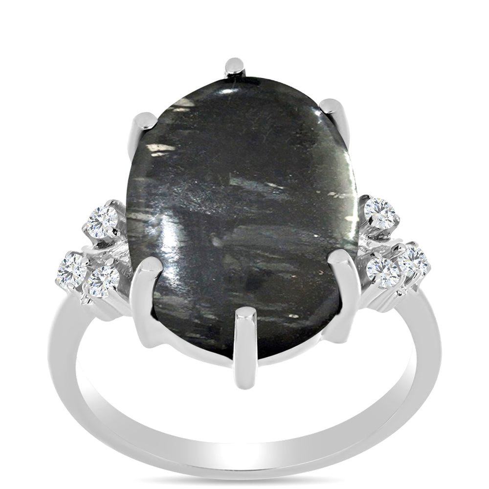 Strieborný Prsteň s Picasso Jaspisom a Bielym Topásom