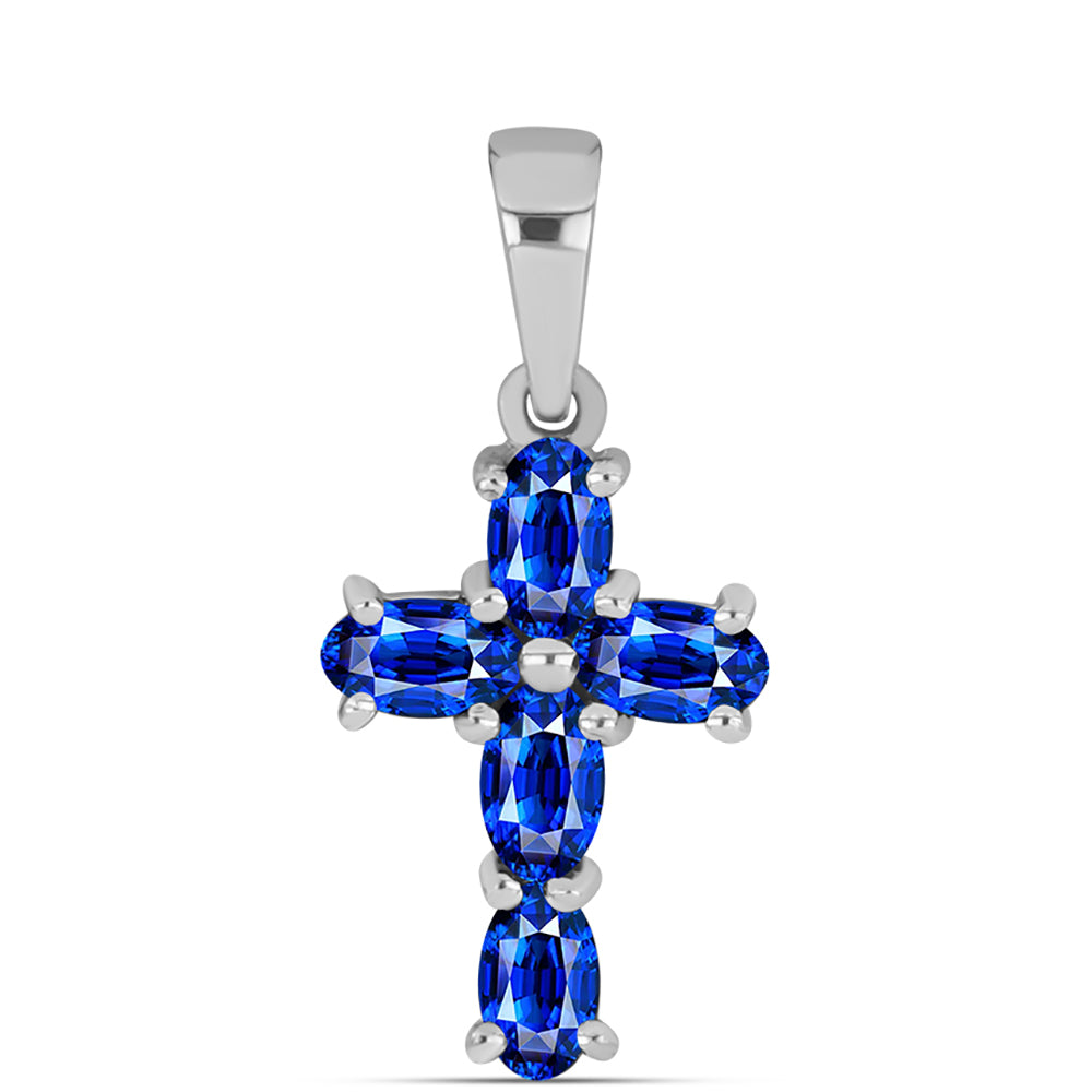 Kríž Strieborné Sada s Austrálskym Modrým Zafírom ( Náušnice+Prsteň +Prívesok ) 4 