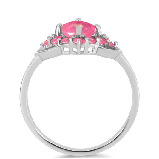 Strieborný Prsteň s so Sýto Ružovým Opálom z Lega Dembi