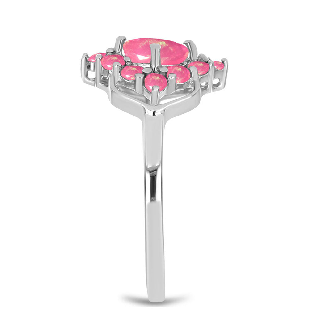Strieborný Prsteň s so Sýto Ružovým Opálom z Lega Dembi
