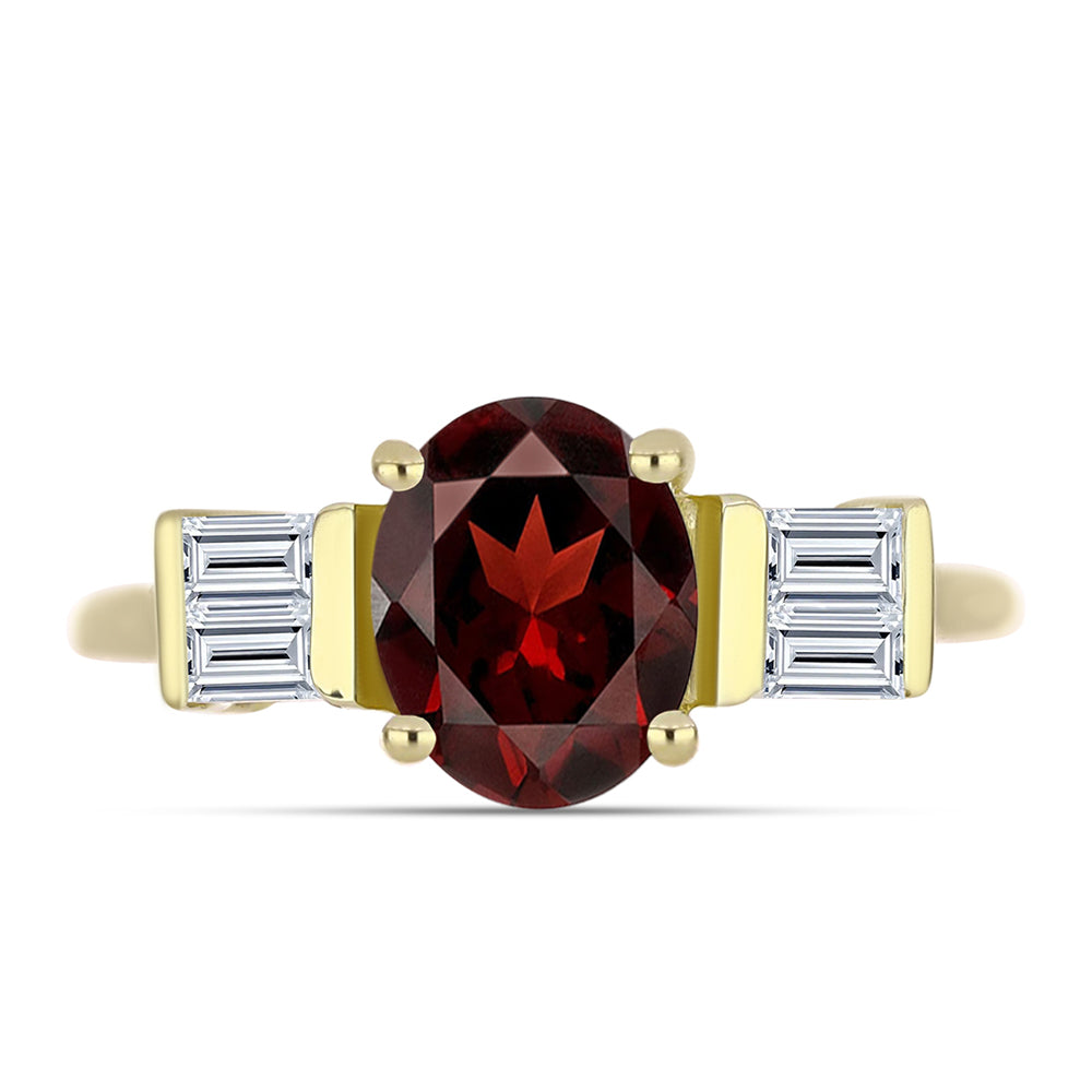 Pozlátený Strieborný Prsteň s Bartonským Granátom a Bielym Topásom 1 