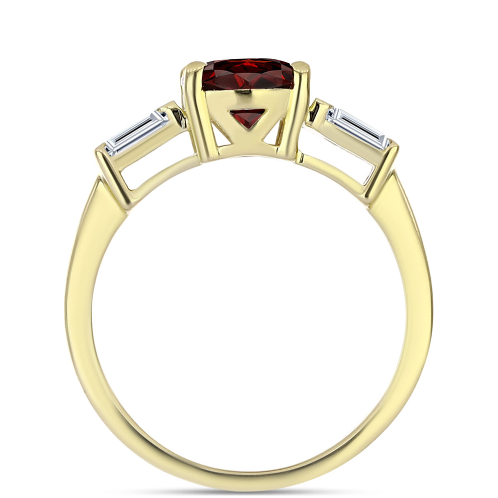 Pozlátený Strieborný Prsteň s Bartonským Granátom a Bielym Topásom