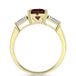 Pozlátený Strieborný Prsteň s Bartonským Granátom a Bielym Topásom