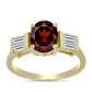 Pozlátený Strieborný Prsteň s Bartonským Granátom a Bielym Topásom