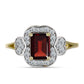 Pozlátený Strieborný Prsteň s Bartonským Granátom a Bielym Topásom