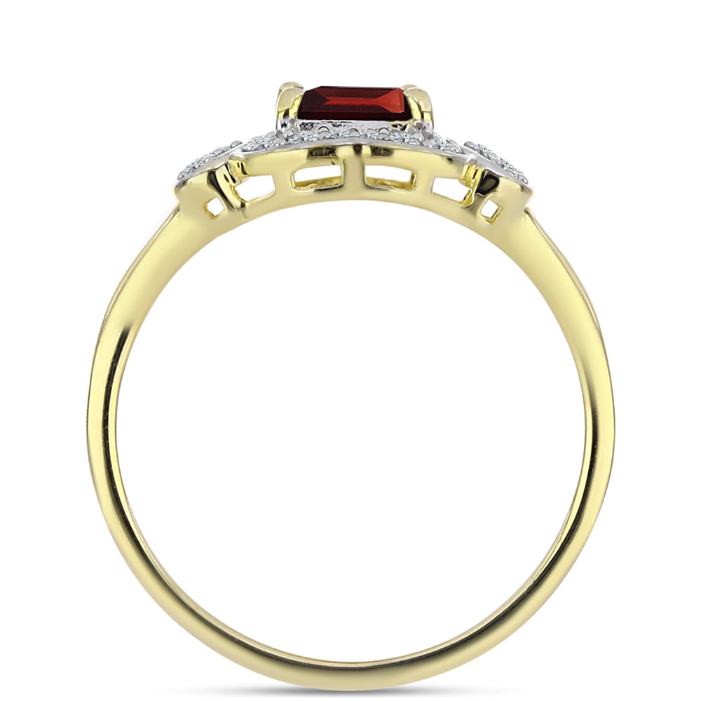 Pozlátený Strieborný Prsteň s Bartonským Granátom a Bielym Topásom