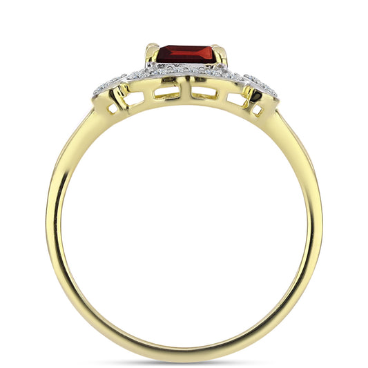 Pozlátený Strieborný Prsteň s Bartonským Granátom a Bielym Topásom