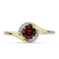 Pozlátený Strieborný Prsteň s Bartonským Granátom a Bielym Topásom