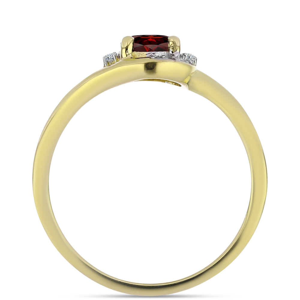 Pozlátený Strieborný Prsteň s Bartonským Granátom a Bielym Topásom
