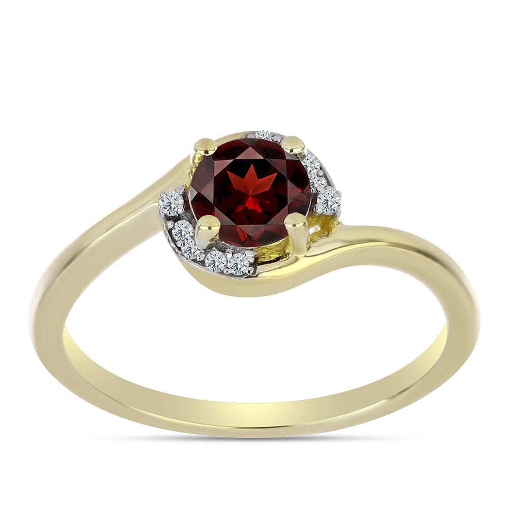 Pozlátený Strieborný Prsteň s Bartonským Granátom a Bielym Topásom