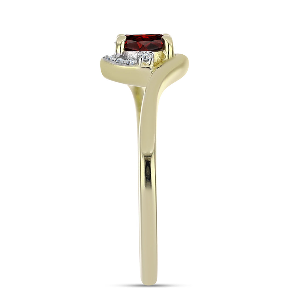 Pozlátený Strieborný Prsteň s Bartonským Granátom a Bielym Topásom 4 