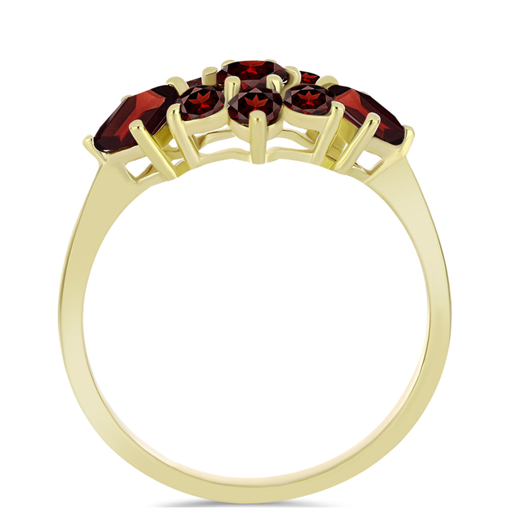 Pozlátený Strieborný Prsteň s Bartonským Granátom 2 