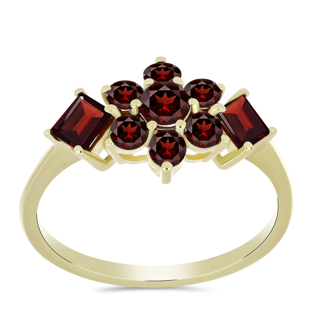 Pozlátený Strieborný Prsteň s Bartonským Granátom