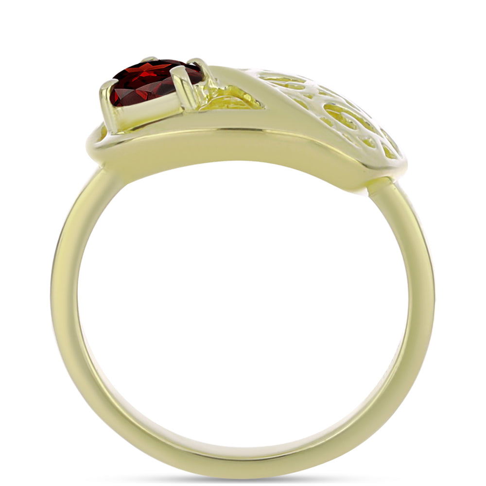 Pozlátený Strieborný Prsteň s Bartonským Granátom 2 