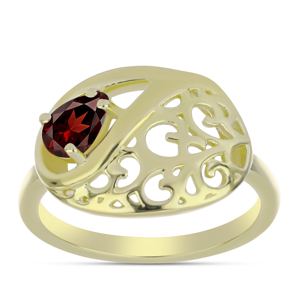 Pozlátený Strieborný Prsteň s Bartonským Granátom 3 