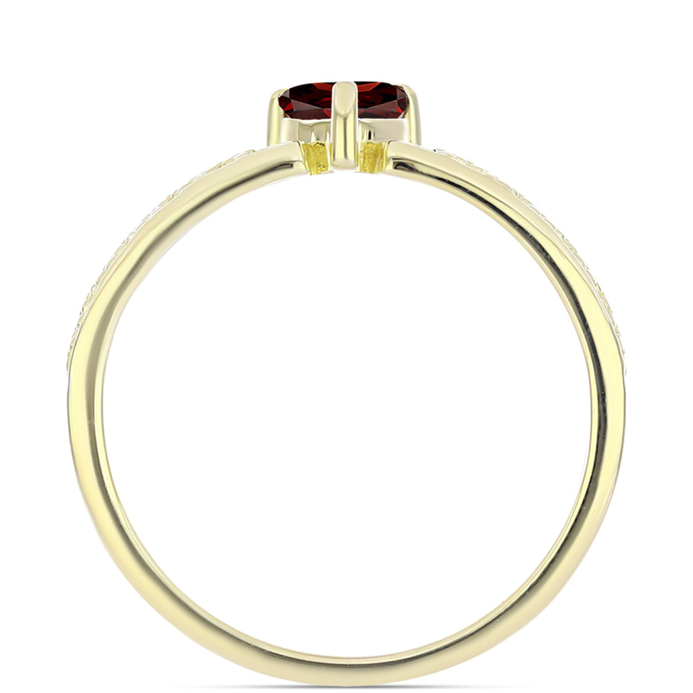 Pozlátený Strieborný Prsteň s Bartonským Granátom