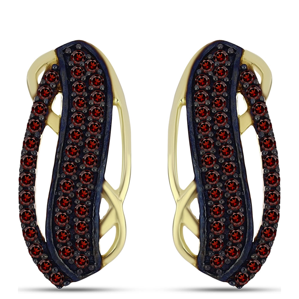 Pozlátené Strieborné Náušnice s Bartonským Granátom