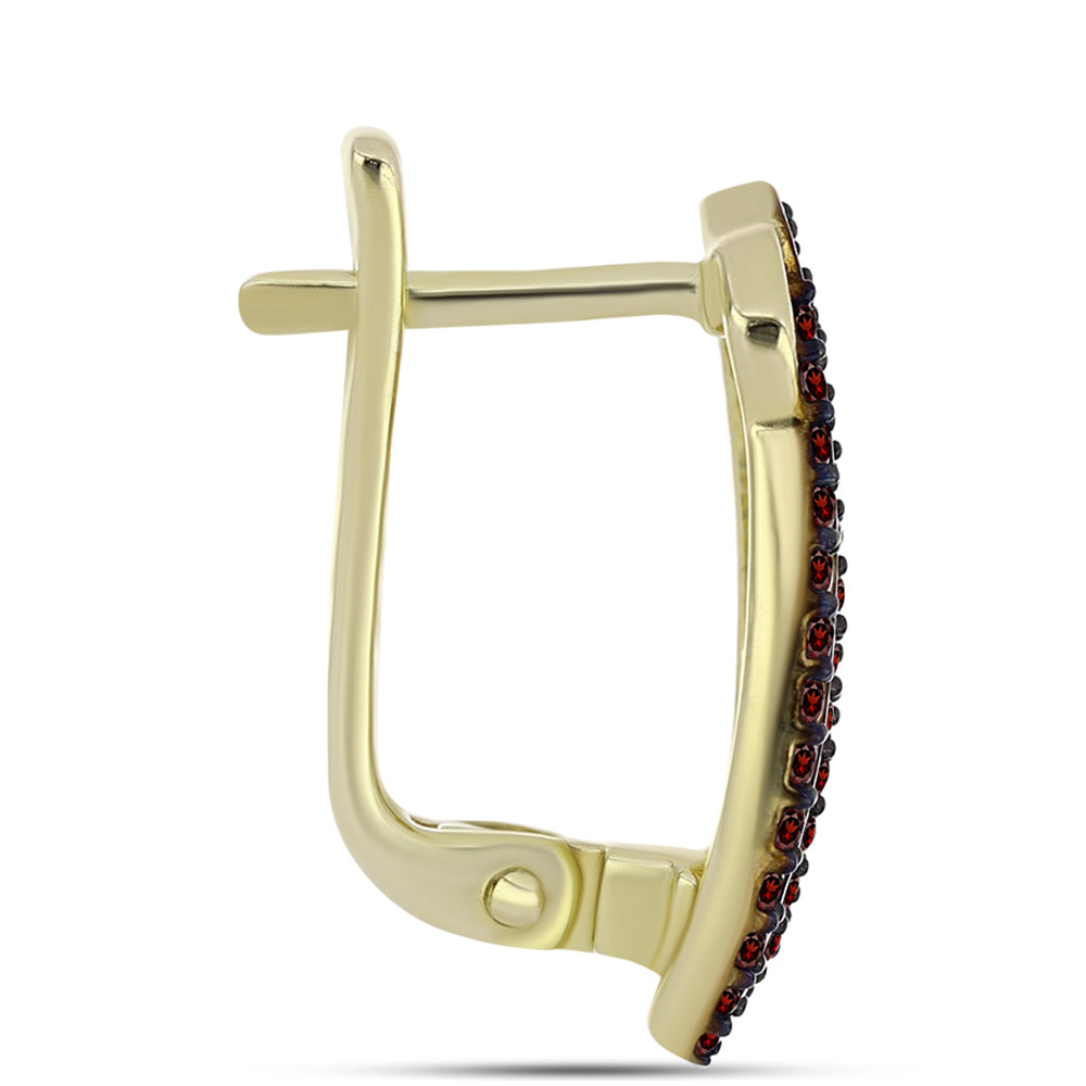 Pozlátené Strieborné Náušnice s Bartonským Granátom 2 