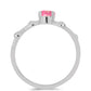 Strieborný Prsteň s so Sýto Ružovým Opálom z Lega Dembi a Bielym Topásom