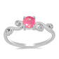 Strieborný Prsteň s so Sýto Ružovým Opálom z Lega Dembi a Bielym Topásom