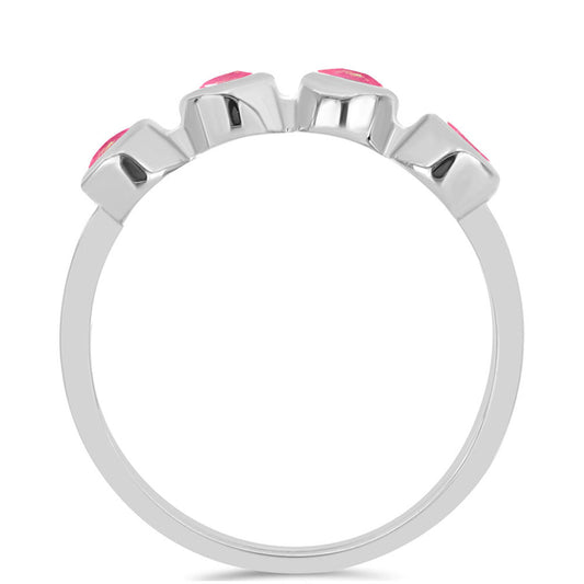 Strieborný Prsteň s so Sýto Ružovým Opálom z Lega Dembi
