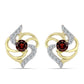 Pozlátené Strieborné Náušnice s Bartonským Granátom a Bielym Topásom