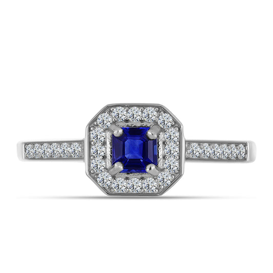 Strieborný Prsteň s Austrálskym Modrým Zafírom a Bielym Topásom