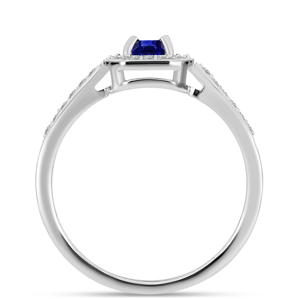 Strieborný Prsteň s Austrálskym Modrým Zafírom a Bielym Topásom 2 