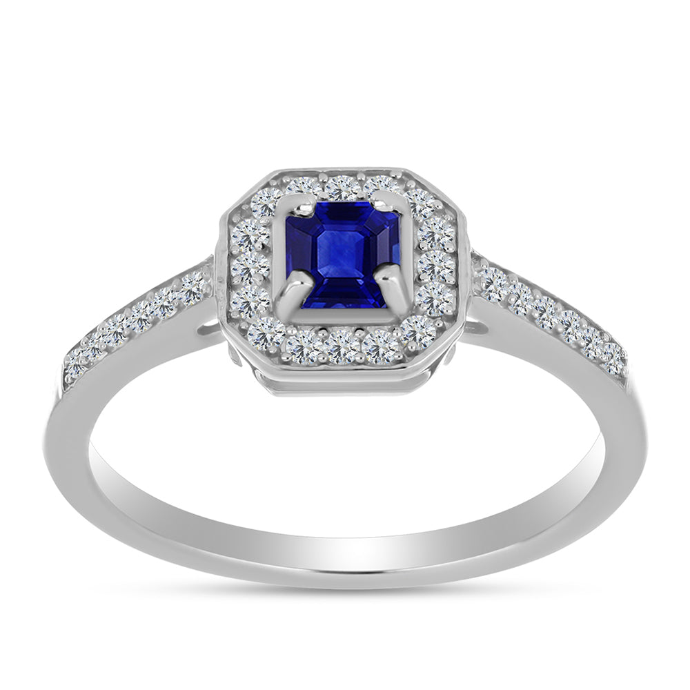 Strieborný Prsteň s Austrálskym Modrým Zafírom a Bielym Topásom 3 