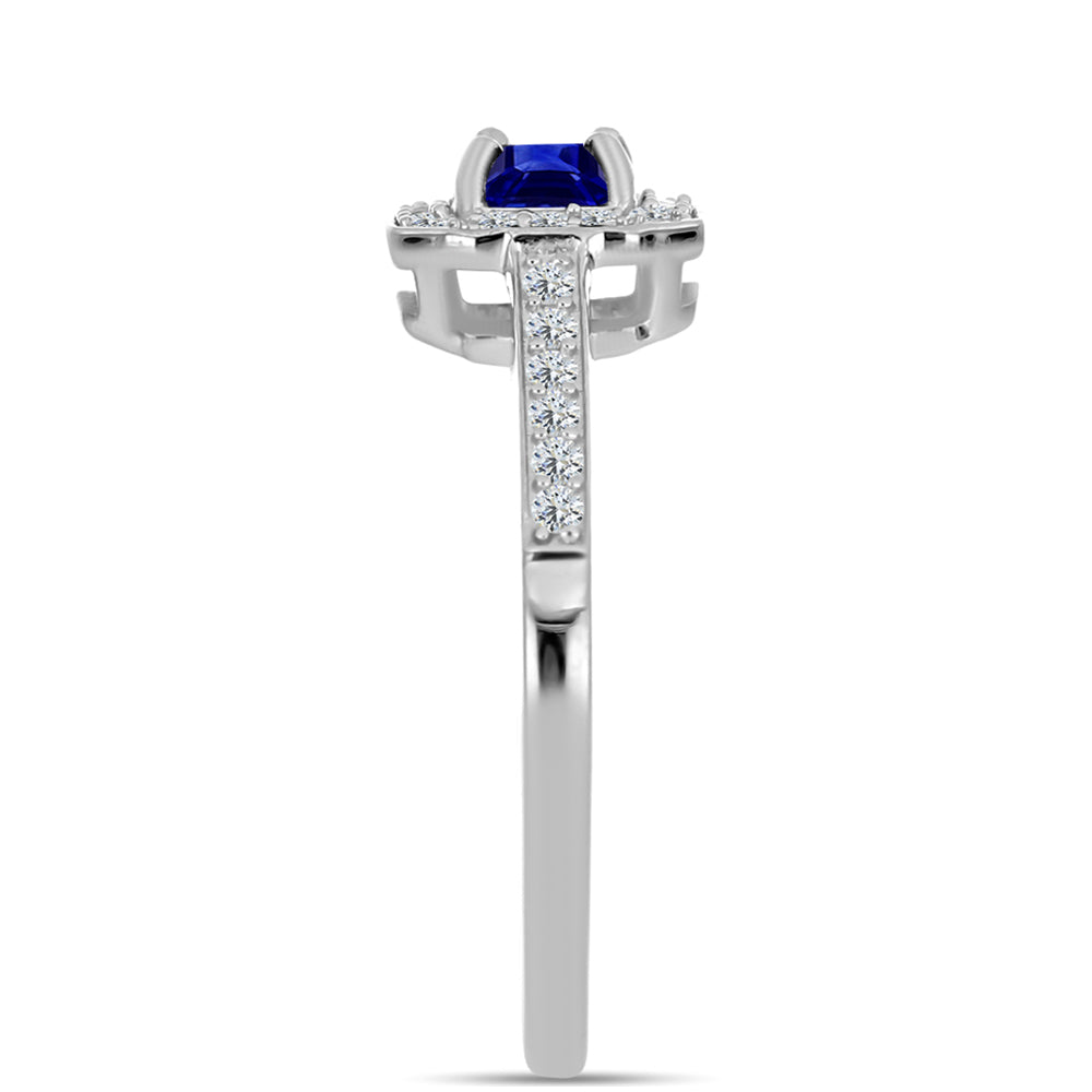 Strieborný Prsteň s Austrálskym Modrým Zafírom a Bielym Topásom 4 