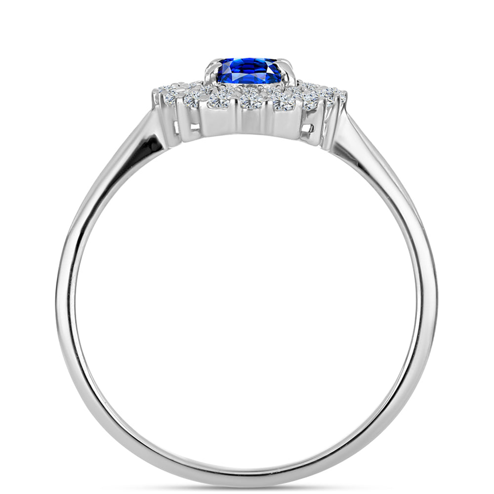 Strieborný Prsteň s Austrálskym Modrým Zafírom a Bielym Topásom 2 