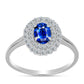 Strieborný Prsteň s Austrálskym Modrým Zafírom a Bielym Topásom