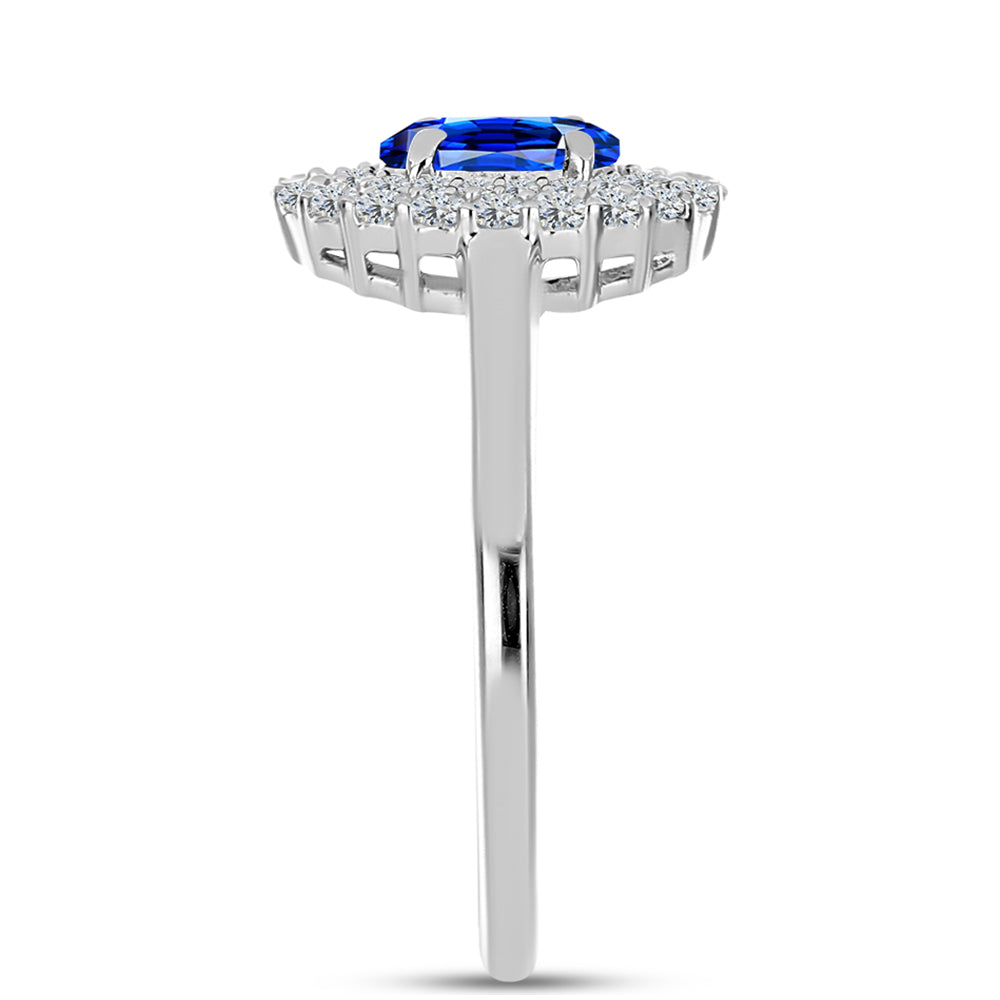 Strieborný Prsteň s Austrálskym Modrým Zafírom a Bielym Topásom 4 