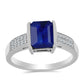 Strieborný Prsteň s Austrálskym Modrým Zafírom a Bielym Topásom